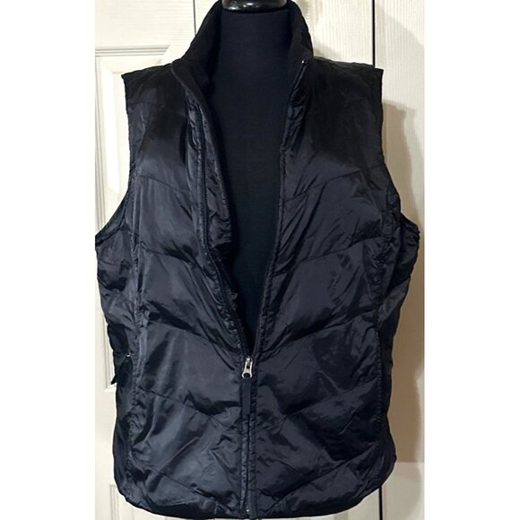 Eddie Bauer Brand Goose-Down Black Jacket Vest 100% Nylon Women's Size XL (READ) - Picture 4 of 15